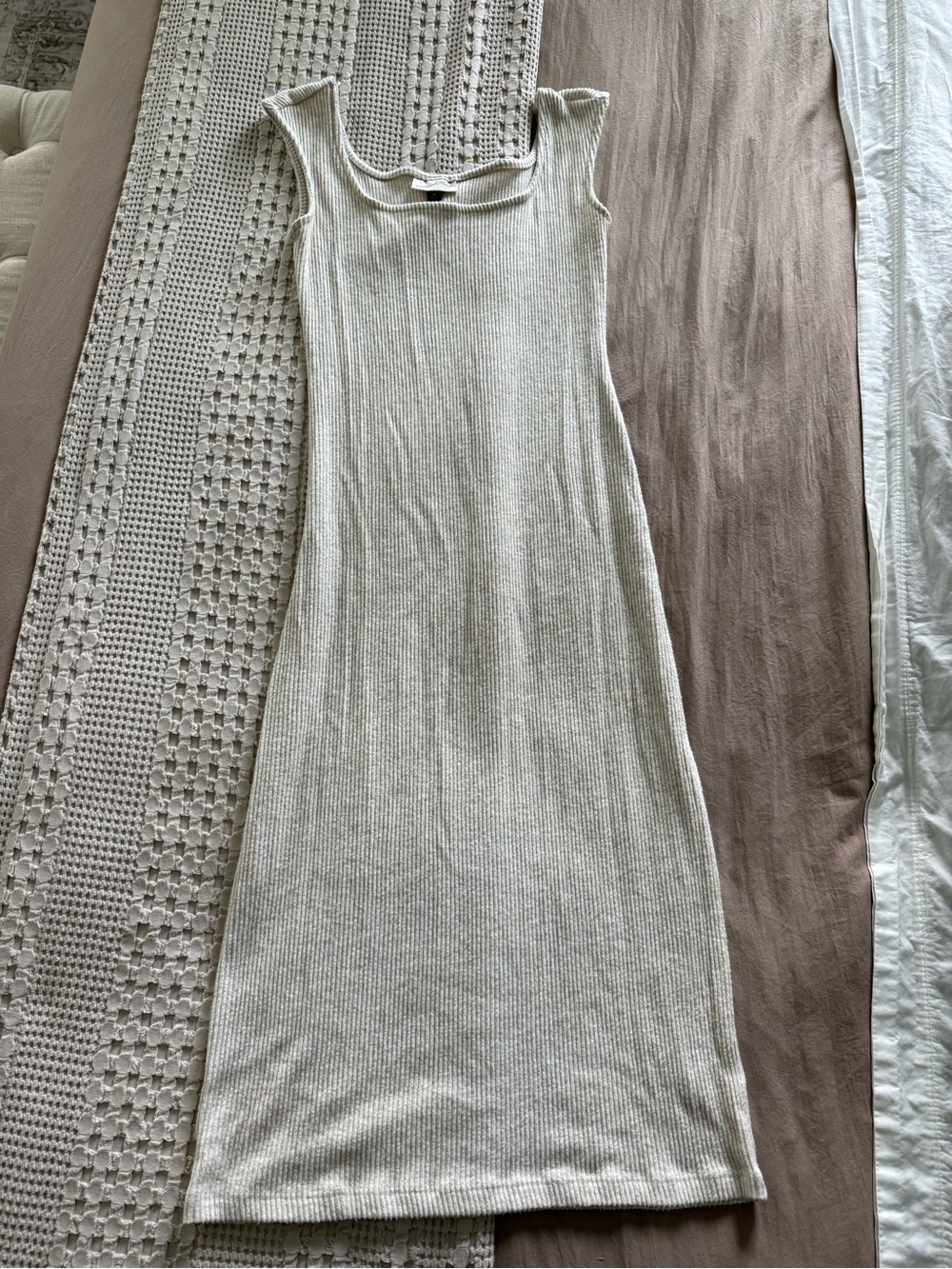 NEW Universal Thread Cream Ribbed Maxi Dress Size M